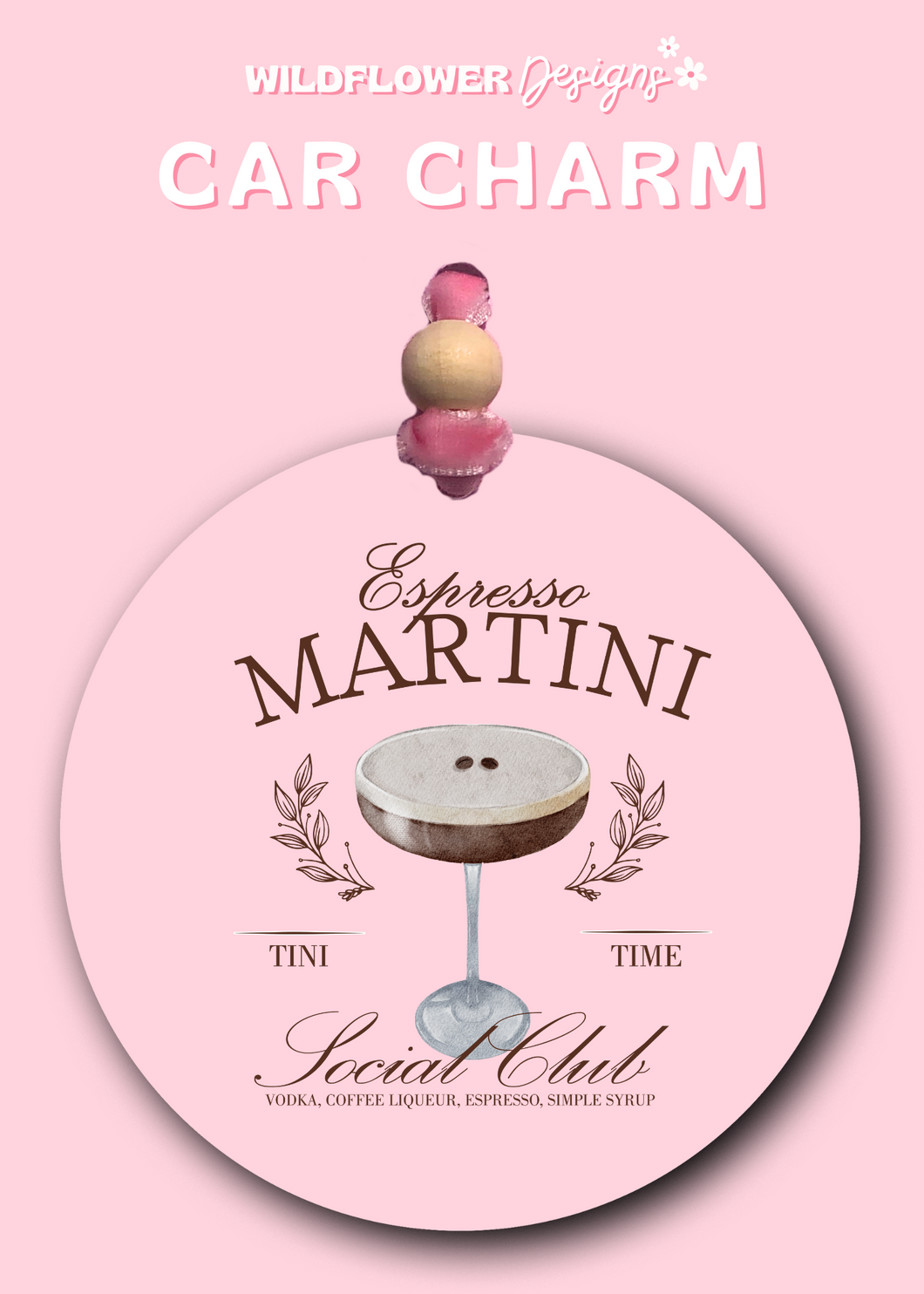 Espresso Martini Club Car Charm