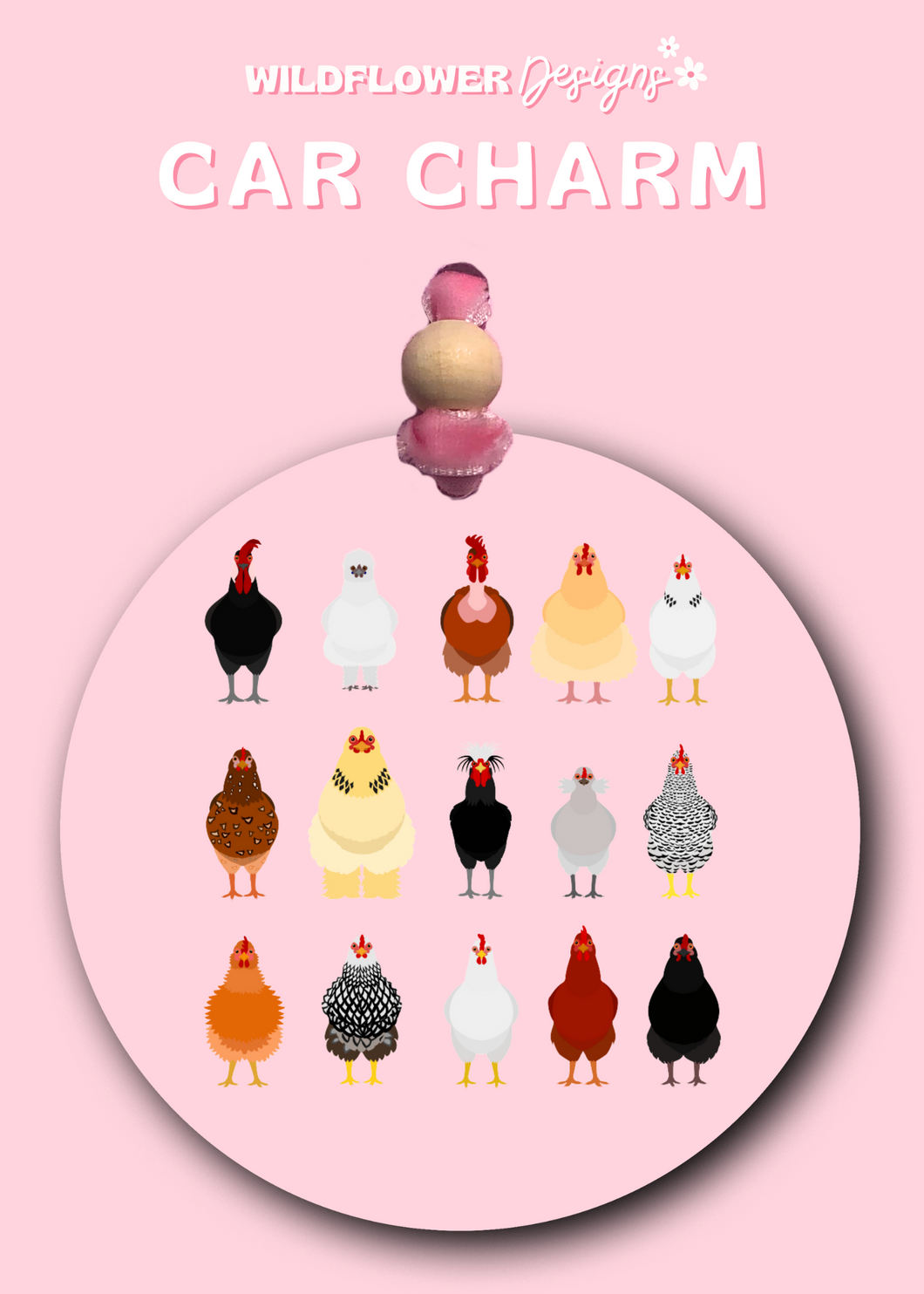 Chicken Car Charm