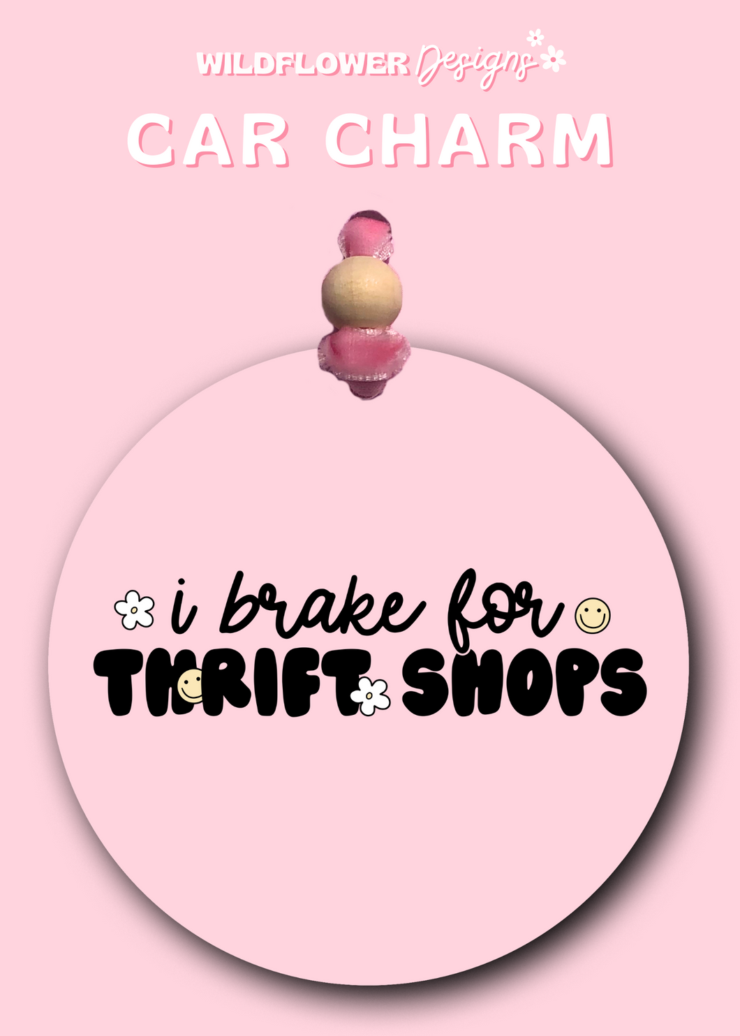 I Brake For Thrift Shops Car Charm