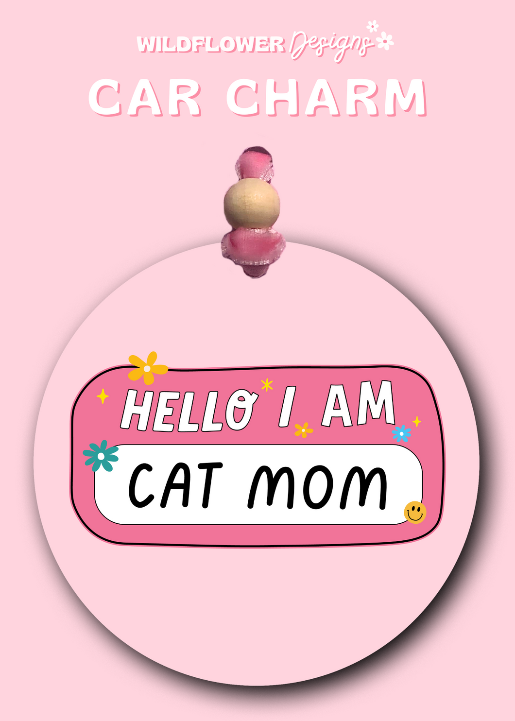 Cat Mom Car Charm