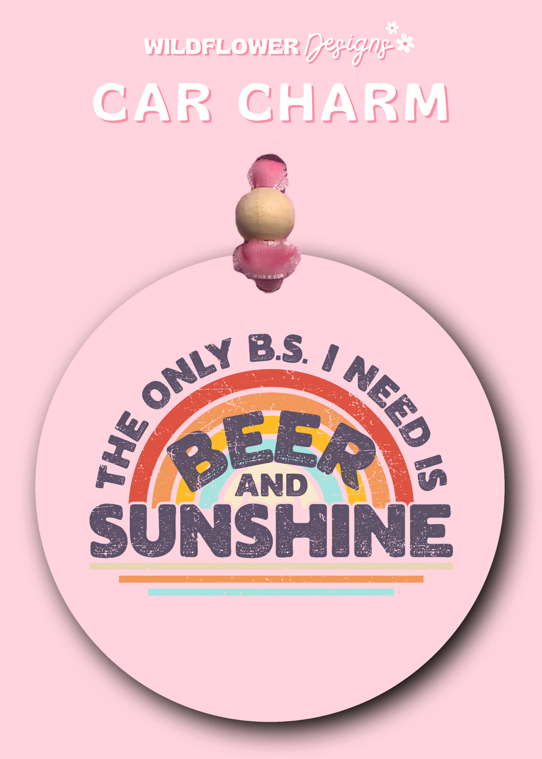 Beer & Sunshine Car Charm